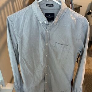 American Eagle Outfitters Men's Light Gray Casual Shirt